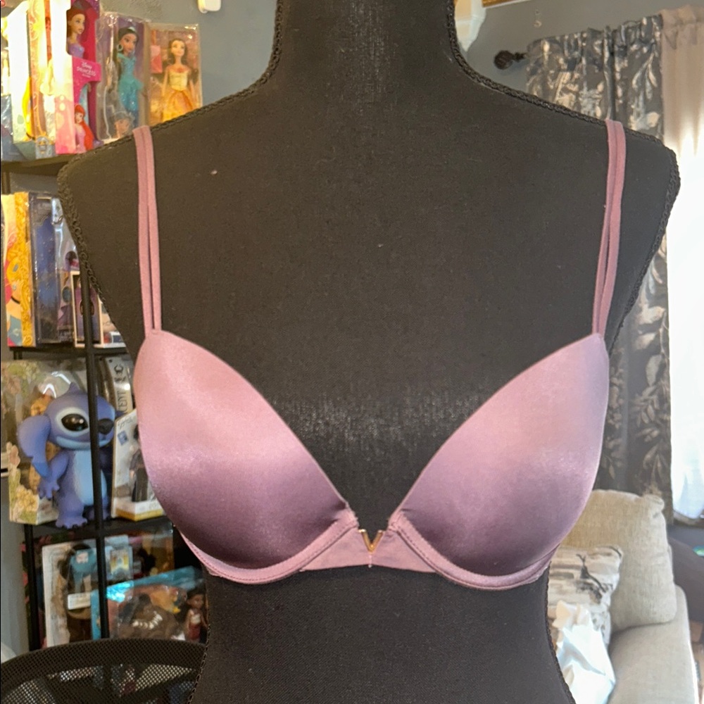 3 Victoria's Secret Dusty Pink, Peach & Pink Bras Push-Up 32C